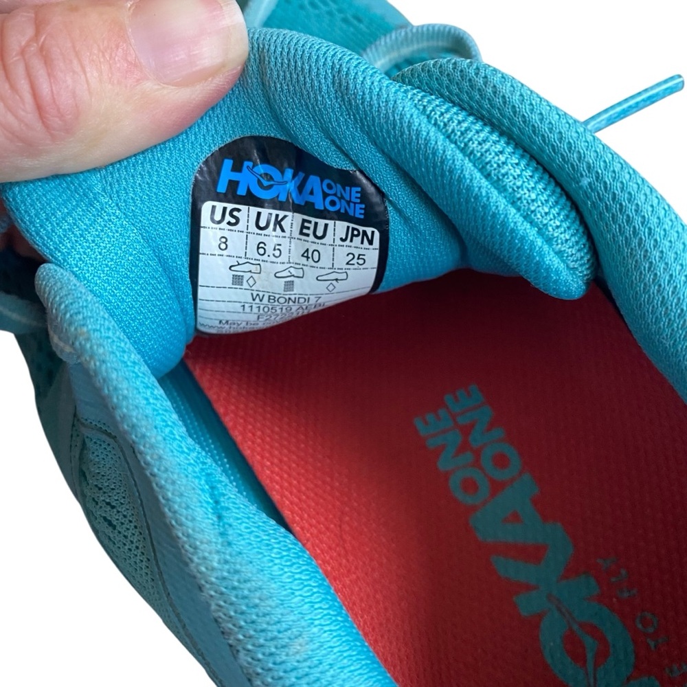 HOKA Bondi 7 Women’s Running Shoes Teal Size 8 - Picture 4 of 6